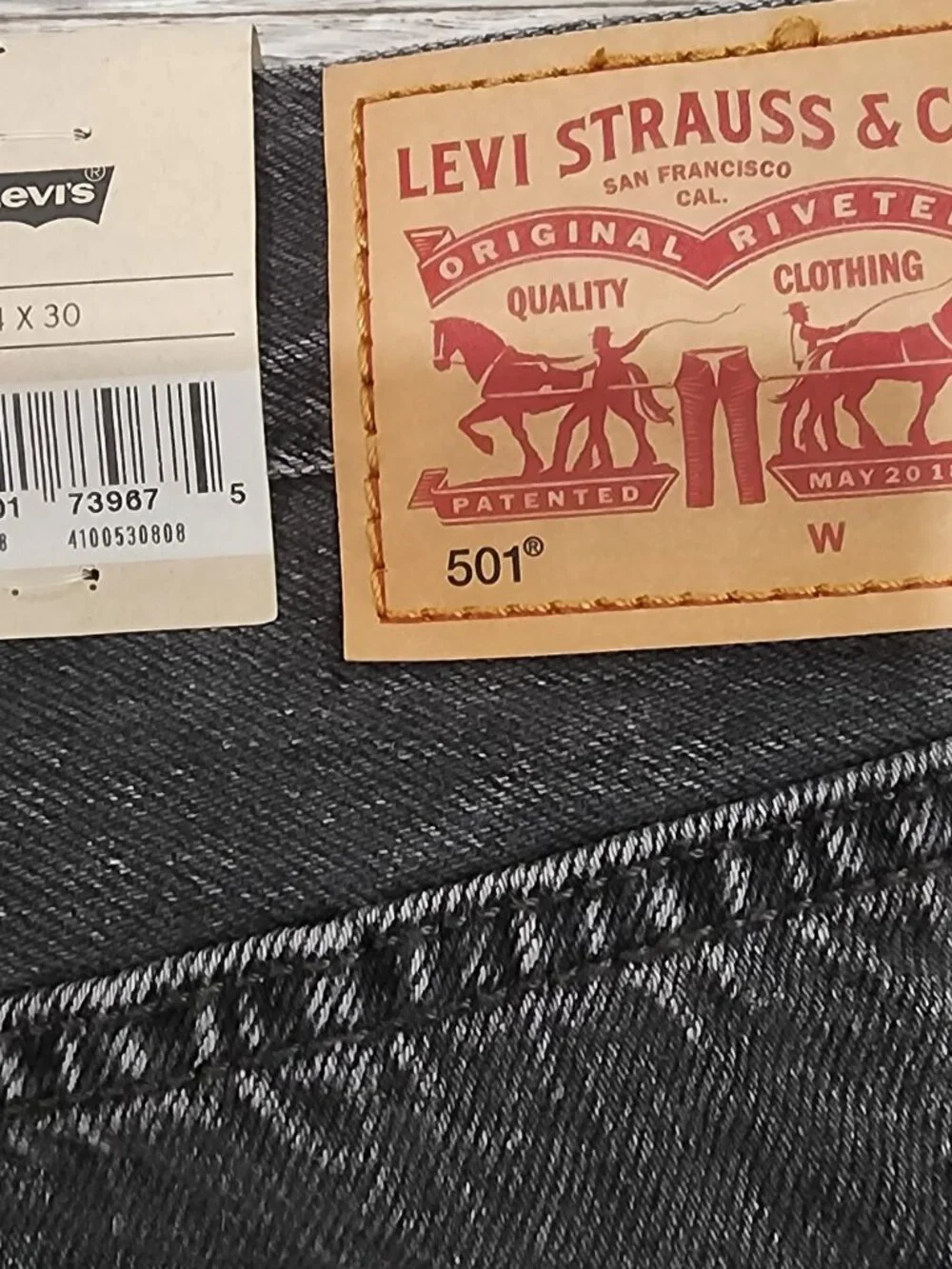 Levi's 501 Original Denim Jeans Straight Leg Button Fly Men's W34 L30 Cotton NWT